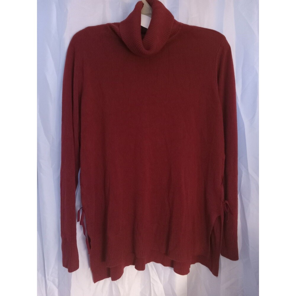 Large DG2 by Diane Gilman Lux Touch Turtleneck Sweater with LaceUp Sides